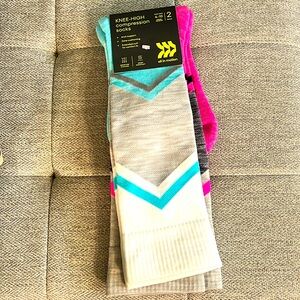 All in Motion knee high-compression socks. 2 pack brand new. 4-10